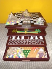 Deluxe Wooden Game House 6in1 Board Game Chess Checkers Backgammon Ludo etc