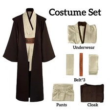 Obi Wan Kenobi Men'S Costume Robe Adult Male Jedi Knight Tunic Costume Hooded