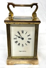 MAPPIN & WEBB Brass Carriage Mantel Clock Timepiece with Key TICKING AWAY