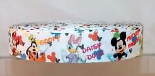 Disney Grosgrain Ribbon 25mm wide 1m 2m 5m Mickey Donald Goofy White