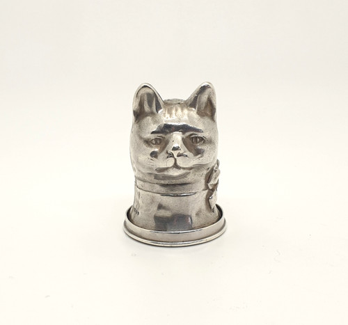 Novelty sterling silver cat - sterling,