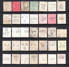 Great Britain Queen Victoria to QE11 Perfin Stamps. Nice Lot.