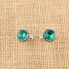 925 Silver Lab Green Emerald