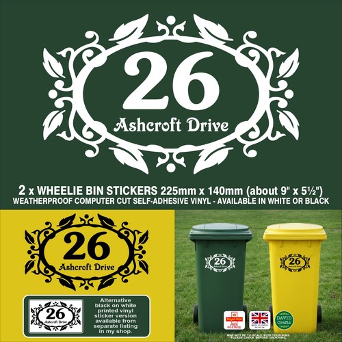 Wheelie bin vinyl stickers - wheelie,