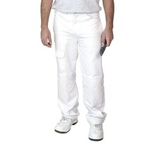 ProDec Painters Decorators Trousers White Work Pants Quilted Knee Pad Pockets