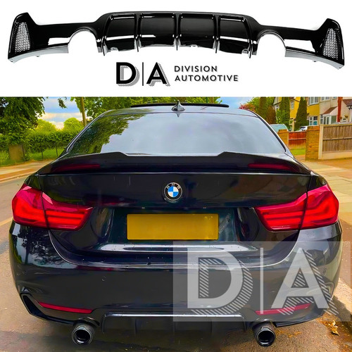 Gloss black rear diffuser dual - rear,