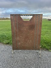 Vintage Copper Fireplace Screen With Brass Handle And Feet