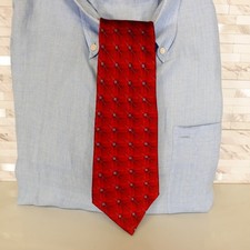 Neck Tie Mens Red Geo Striped