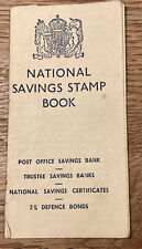 National Savings Stamp book 1940s w/2x Flaming Cross for Victory 6d Stamps
