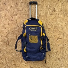 CHAPS Wheeled Travel Backpack Navy Yellow Cabin Bag Rucksack Trolley Luggage