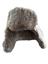 Vintage Russian USSR 1985 Ushanka Fur Trapper Hat Cap Size 62