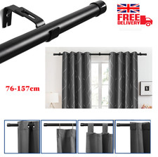 Deconovo Extendable Curtain Poles Set 76-157cm, Black