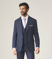 Blue Check 3 Piece Suit 40