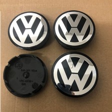 4x WHEEL CENTRE CAPS For VW Passat Golf Jetta 55mm 1J0601171 Black