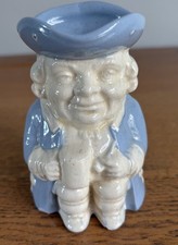 Vintage Dartmouth Pottery Blue & White cream Toby Jug Mug Hand Made In England