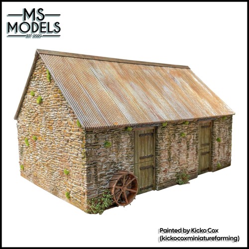 Stone barn corrugated - stone,