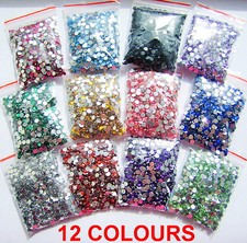 1100pcs Crystal Flat Back Acrylic Rhinestones Gems 3mm Nail Art/Craft UK Seller!