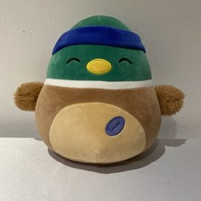 Squishmallow Avery Duck Plush Toy Rugby Mascot with Headband 7.5 Inch Mallard