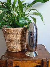 Vintage Cocktail Martini Shaker Stainless Steel Retro Barware Rocket Art Decor 