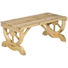 Outsunny Wooden Wheel Bench