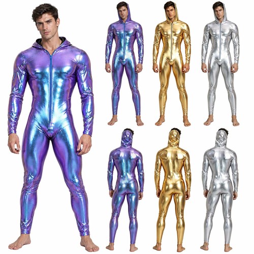 Mens metallic shiny hooded - mens,