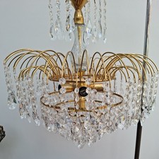 1of2 Vintage Brass Crystal