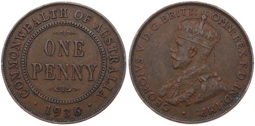 Australia penny 1911 1936 - penny, 1911-1936