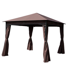 Outsunny 3x3m Metal Garden Gazebo, Marquee Canopy Pavilion, Refurbished