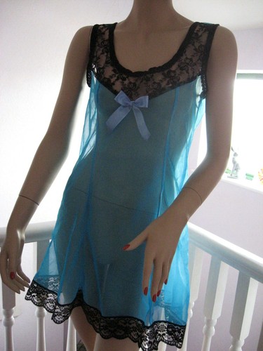 Nylon blue baby doll sheer - nylon,
