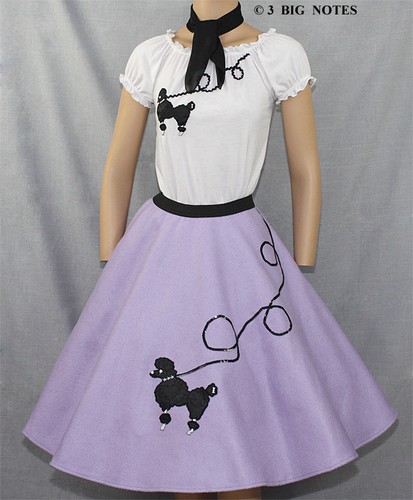 Lavender poodle skirt - 3-pc,