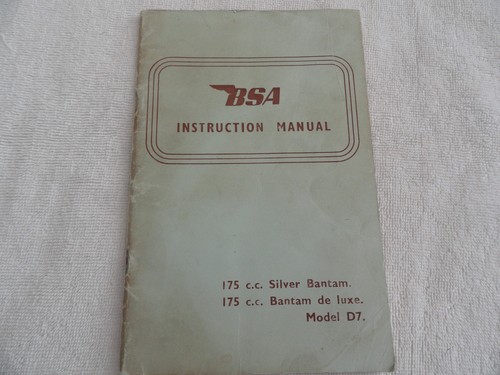 Bsa motorcycle owners manual - motorcycle,