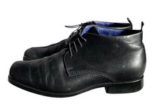 M&S Autograph Leather Ankle Boots Square Toe Lace Up UK 10 Smart Mens Mods