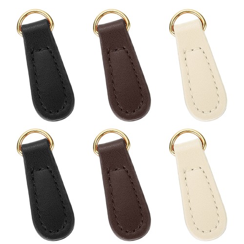 6pcs zipper pull leather - zipper,
