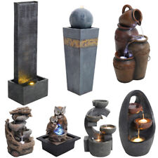 Outdoor Natural Slate Garden Water Feature LED Fountain Electric Statue Decor UK