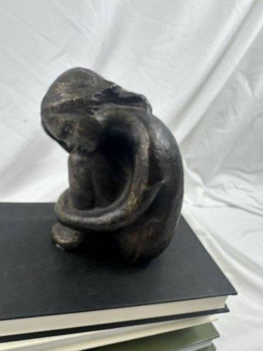 Sculpture seated girl by - sculpture,