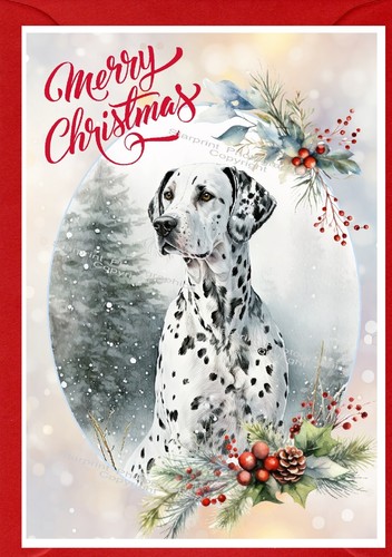 Dalmatian dog christmas card - dalmatian,