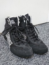 Lonsdale Contender Men's Boxing Shoes Size 8 Black Sports Trainers Lace Up 