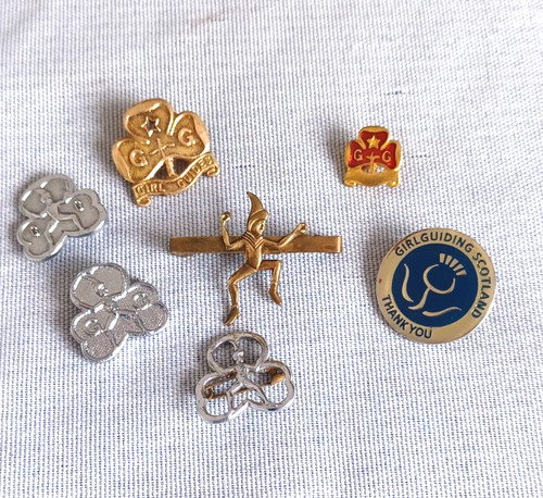 Vintage girl guide - girl, badges
