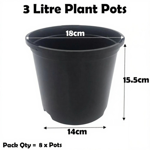 Litre black plant pots - litre,