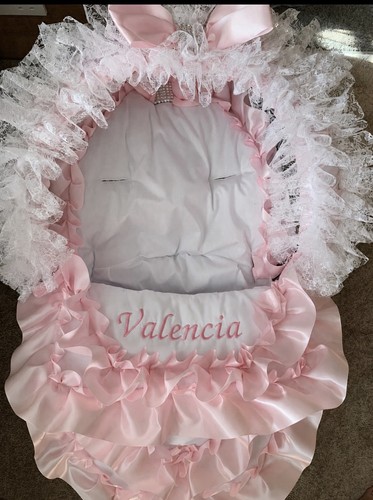 White pink universal baby car - white/pink,