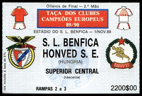 Ticket 1989 benfica vs - benfica,