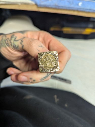 22ct half sovereign coin ring - coin,