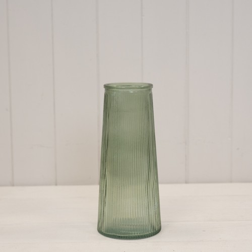 Vintage greentall ribbed glass - vintage,