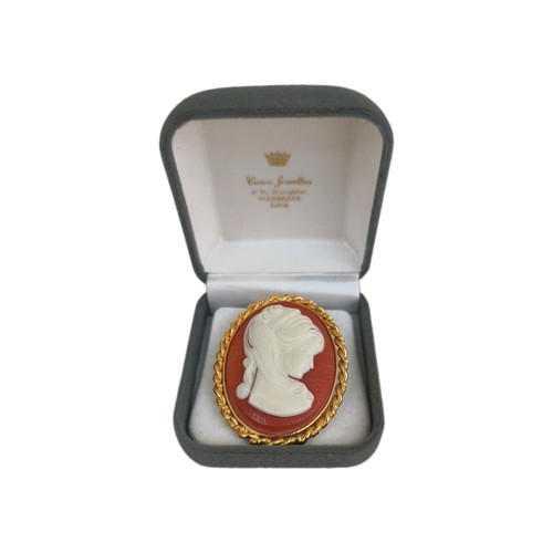 Vintage faux cameo brooch - vintage,
