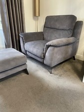 Furniture Village Grey Microfibre Power motorised Recliner Armchair
