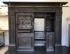 Restored Antique Cast Iron Victorian Kitchen Cooking Range Fireplace Hob (LG132)