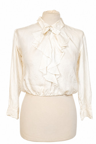 Vintage silk ruffle blouse - vintage,