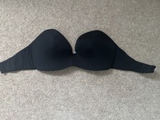 Wonderbra Black Strapless Size 45DD. Brand New Without Tags