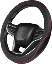 Steering Wheel Cover Eco-Leather For Mazda 2 3 5 CX5 CX30 Black Red Non-Slip