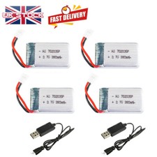 4X 3.7V 380mAh 1S Lipo Battery
